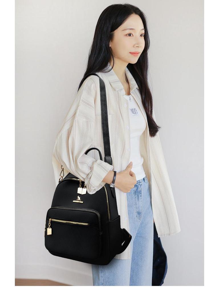 2025 Lightweight Korean Fashion Women's Backpack: Simple, Casual, Large Capacity, Oxford Cloth for School & Travel