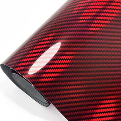 50x30CM Carbon Fiber Vinyl Film 9D Effect High Gloss Motorcycle Body Stickers Laser Red Wrap Foil Sticker for Car Motorcycle DIY