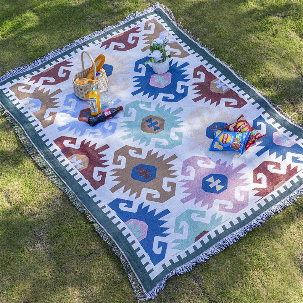 Picnic Mat Moisture-proof Mat Thickened Ins Wind Outdoor Floor Mat Camping Picnic Cloth Bohemian Carpet