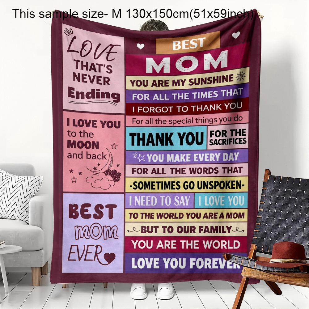 PC Gift Blanket To My Wife To Family Members Flannel Thin Blankets for Birthday Mothers Day Gift Perfect Gifts Four Season Use