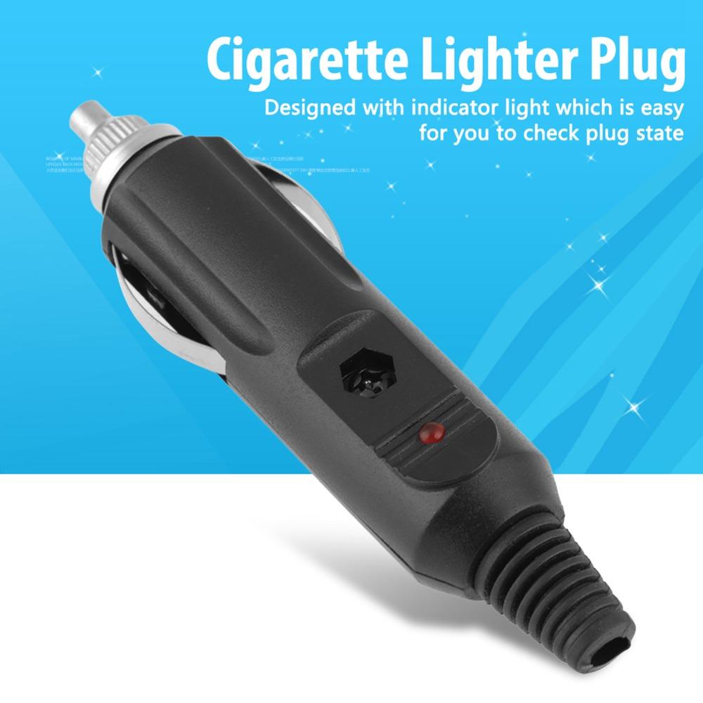 5PCS Waterproof 12V 24V Car Lighter Socket 5A Red LED Car Accessory Plug Male Plug Connector Automotive Application