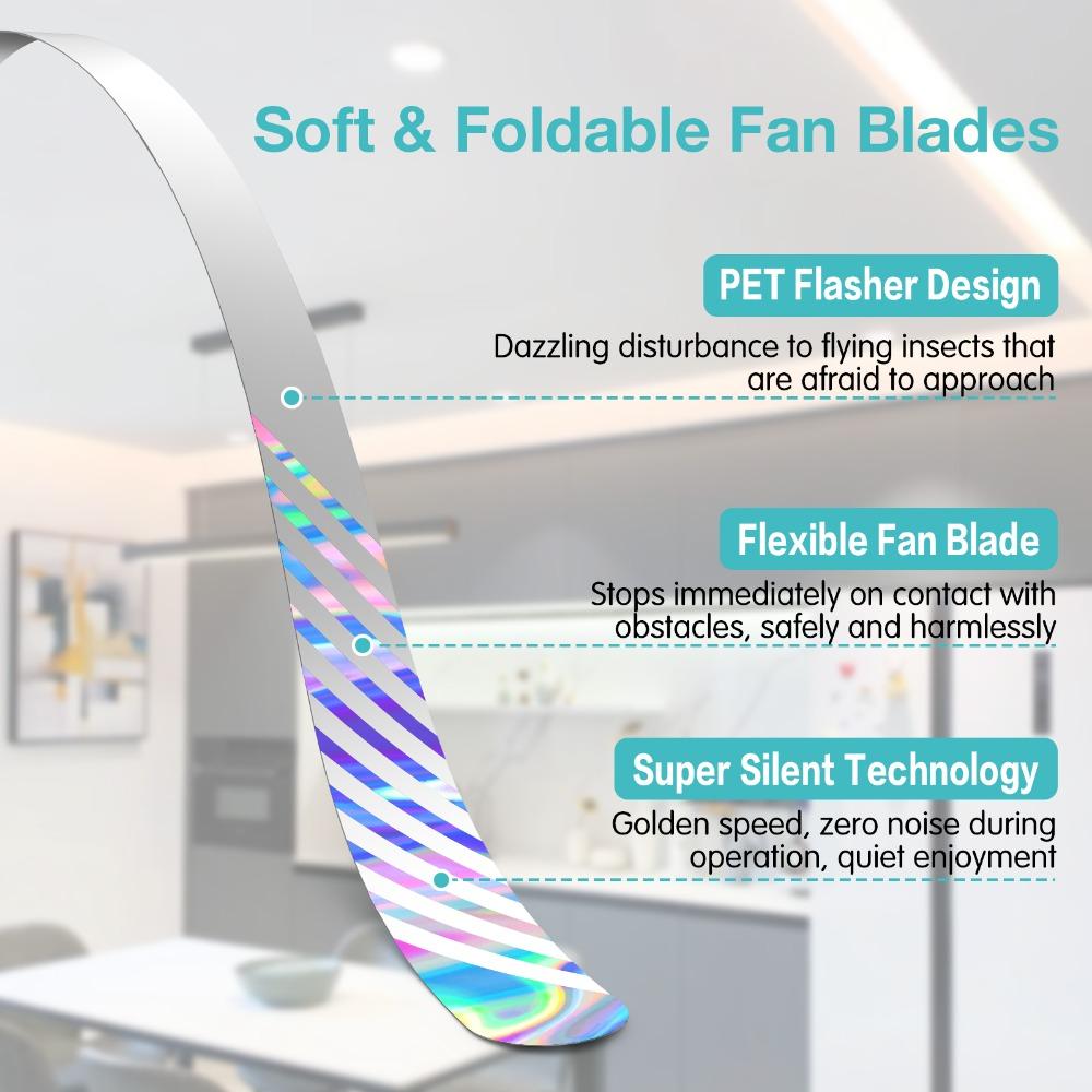 Fly Fans for Tables, Fly Repellent Fan with Soft Blades, USB or Batteries Powered, Soundless and Portable, for Picnic BBQ Party