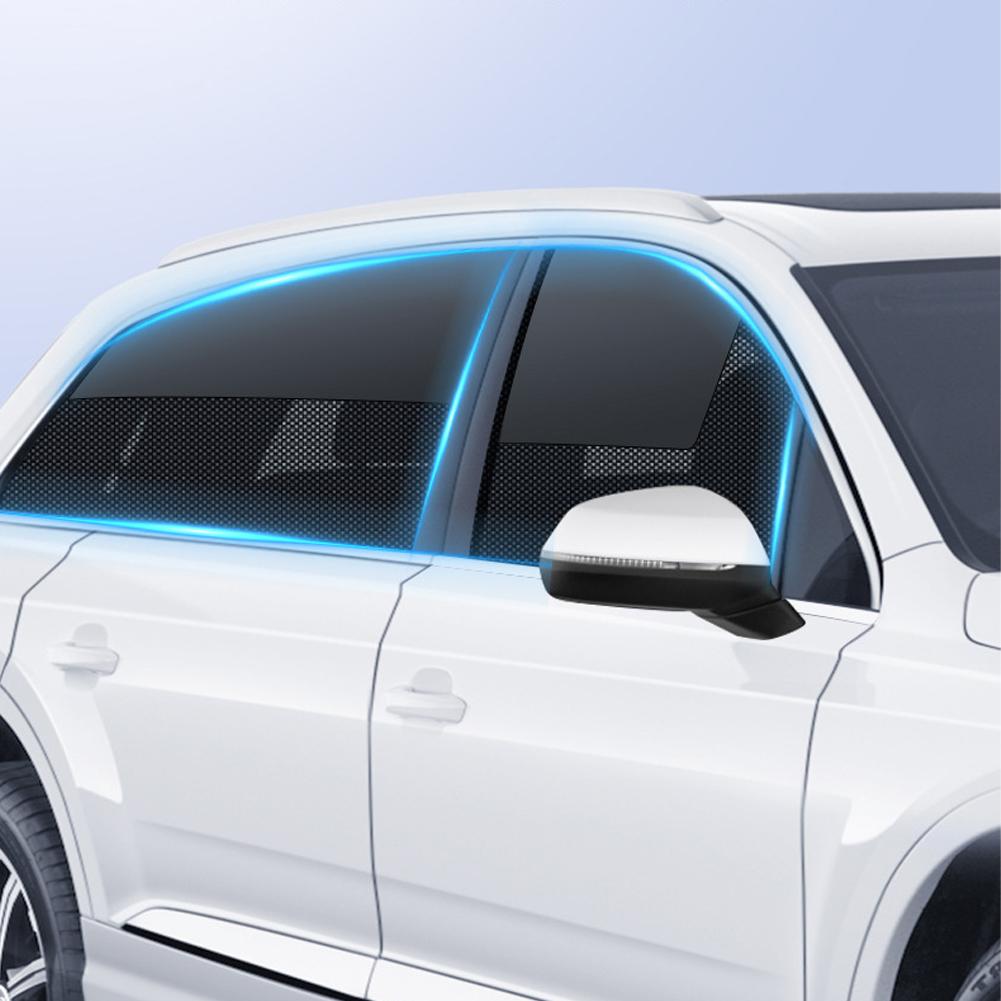 Magnetic Car Sun Shade Curtain Dual- layer Mesh Window Shade Sun Protection Heat Blocking