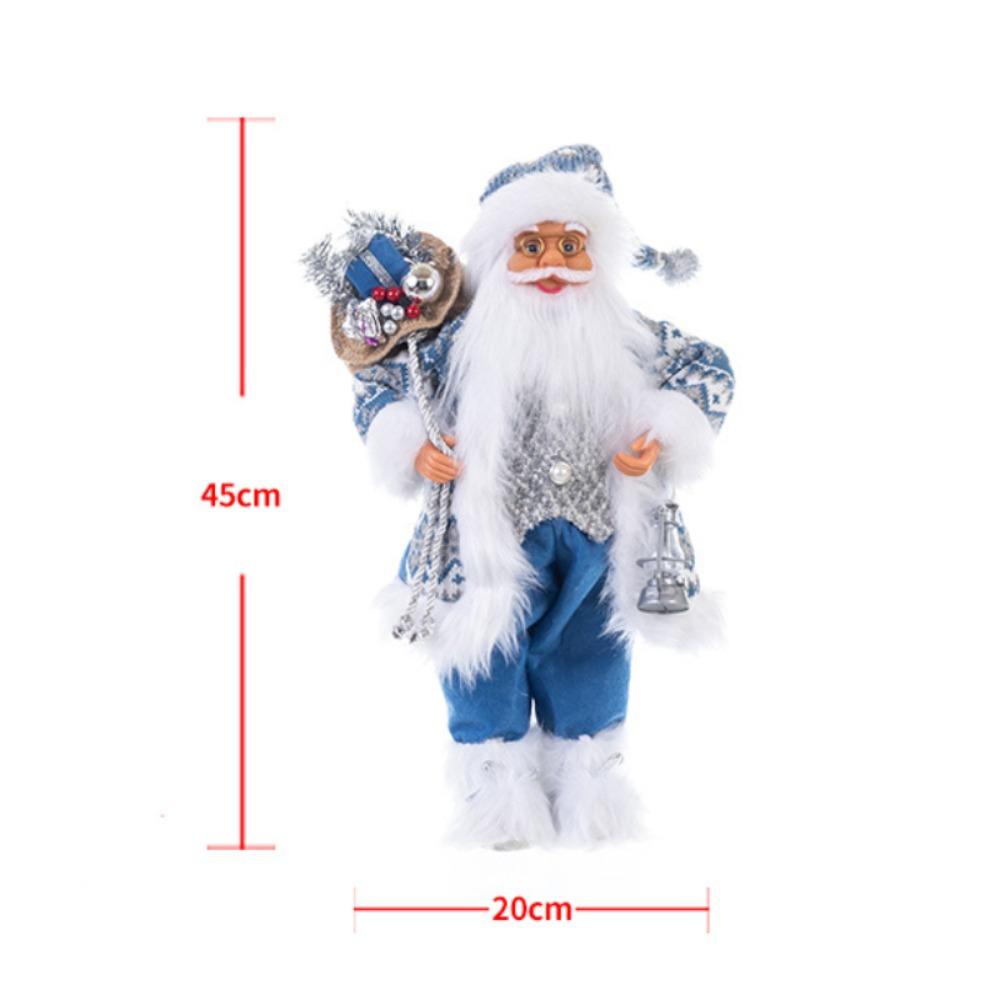 New blue Santa Claus doll doll Christmas decoration standing Santa Claus decorative ornament gift