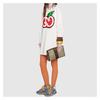 Gucci Ophidia distressed old flower logo striped webbing canvas patchwork toiletry bag clutch men's ebony/brown