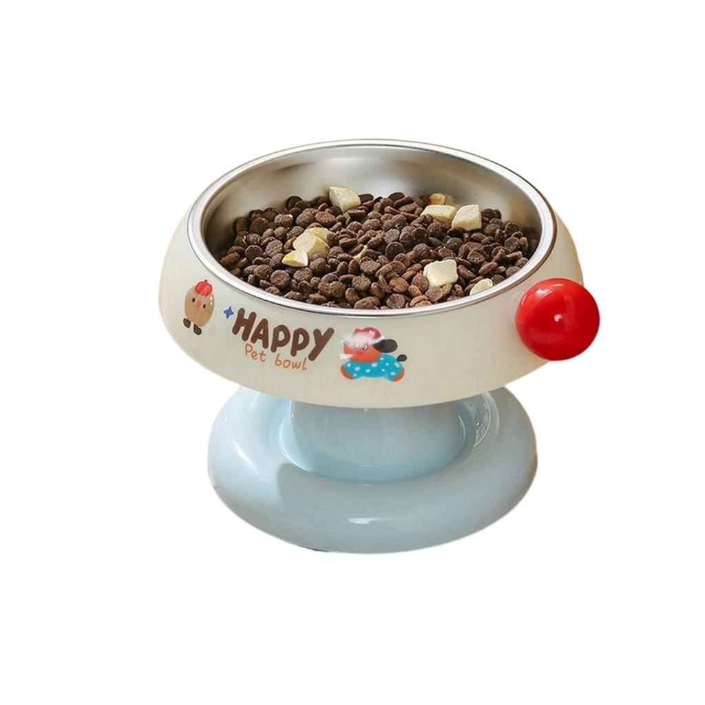 Stainless Steel Catbowl, Non-, Dopamine-enhancing, Color-coated, -black Chin, High-legged Ice Cream Catbowl, Neck Support.