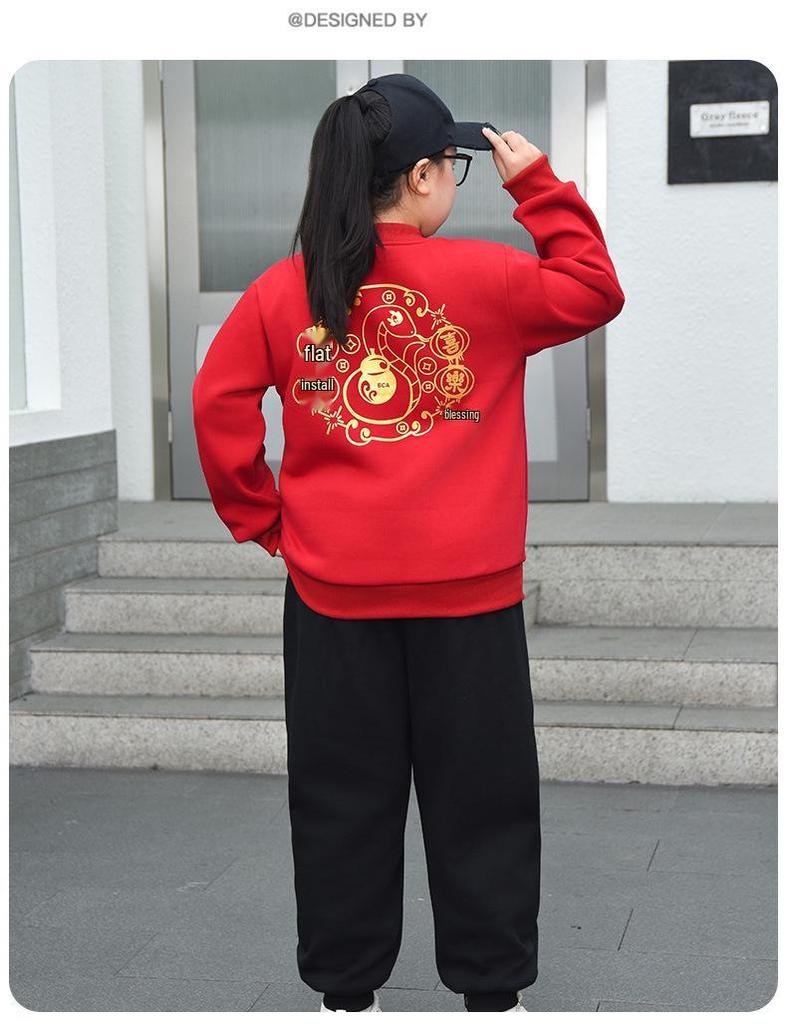 Plus Size Velvet Hoodie for Chubby Girls, Ages 7-15 – Slimming Autumn/Winter One-Piece Base Layer