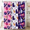 Halloween Bathroom Decor Shower Curtain Set Witch Hat Cat Print Halloween Decoration for Bathtub or Kids Bath Rugs Multicolor 2