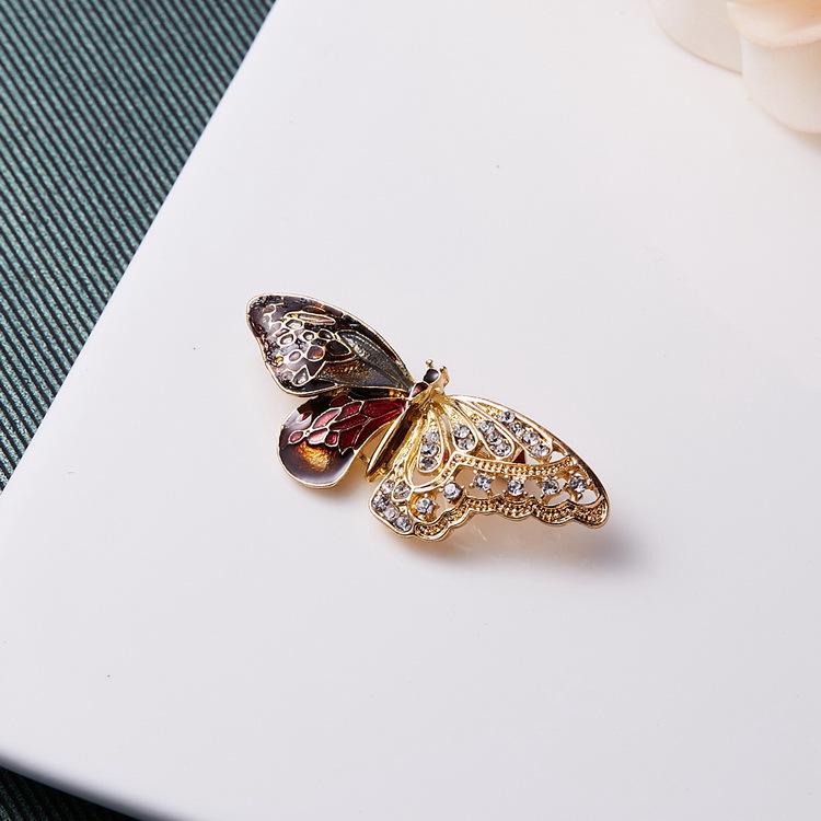 Vintage Butterfly Wings Brooch Elegant Animal Rhinestone Insect Pin Badge Wedding Party Jewelry
