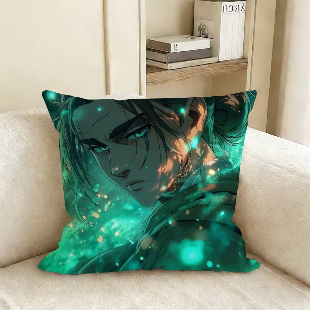 

EEren YYeager Anime AAttack On TTitans Pillow Cover Sofa Cushion Cover Home Room Decoration Children Gift 30X30cm