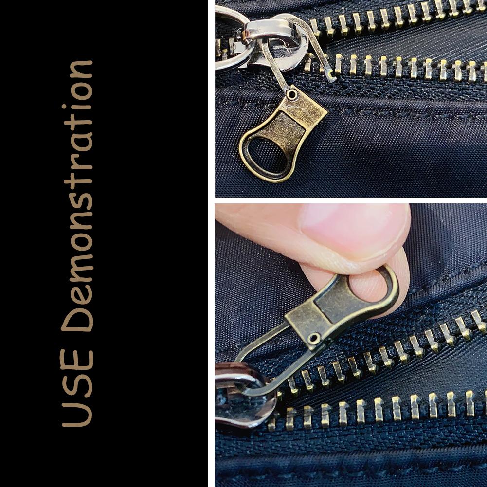5PCS Detachable Zipper Pull Replacement Zipper Slider Puller Lock for Down Jacket Dress Luggage Bag Metal Zipper Head Repair Kit
