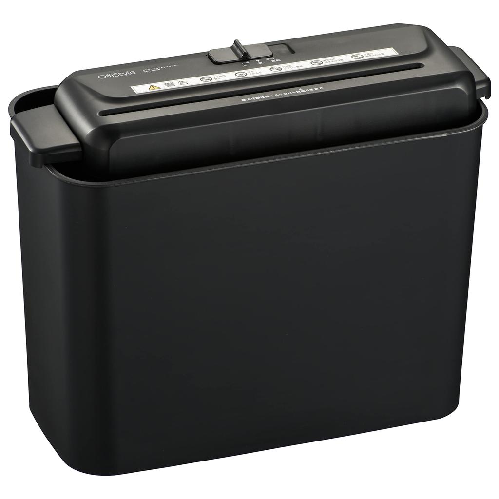 Ohm Electric OffiStyle Shredder Electric Straight Cut Shredder Compact Slim Shreds Up To 5 A4 Size Sheets 7 Liter Capacity Home Office Black (OHM)