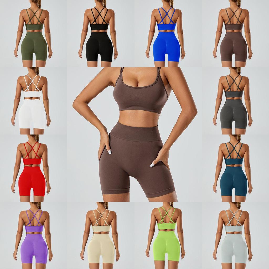 Seamless High Waist Sports Bra And Yoga Pants Set For Women With Breathable Quick Dry Fabric