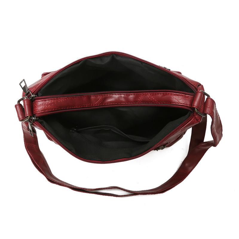 Soft Leather Women's Versatile Single-shoulder Bag Large-capacity Crossbody Bag for Middle-aged and Elderly People Mom Bag