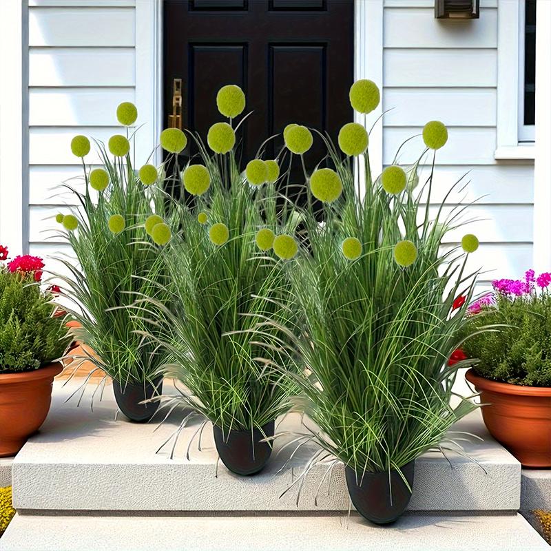 1PC/2PC Decorative Grasses Balcony Plastic Realistic Faux Floral for Home Indoor Multiple Options Available