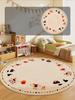 Cartoon Style Bedroom Decor Round Carpet Animal Print Carpets for Living Room Fluffy Soft Children's Floor Mat Thicken Plush Rug
