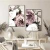 Skandinavisches rosa weißes Blumen-Blatt-Pflanzen-Poster, nordischer botanischer Druck, Leinwand-Malerei, Wandkunst, Dekoration, Bild, Heimdekoration