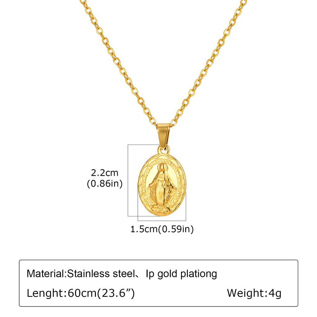 Men's Stylish Gold Color Necklace, Stainless Steel Geometric Cross Pendant Necklace, Vintage Fashion Jewelry Gift To Father