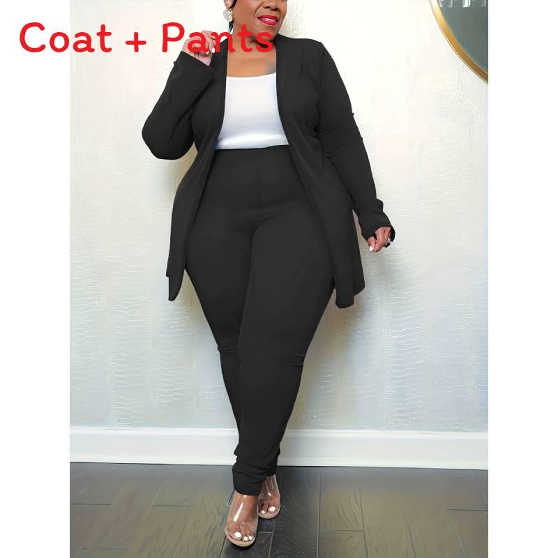 Plus Size Womens Blazer Long Sleeve Casual Suit With Polyester Fabric For Office Wear