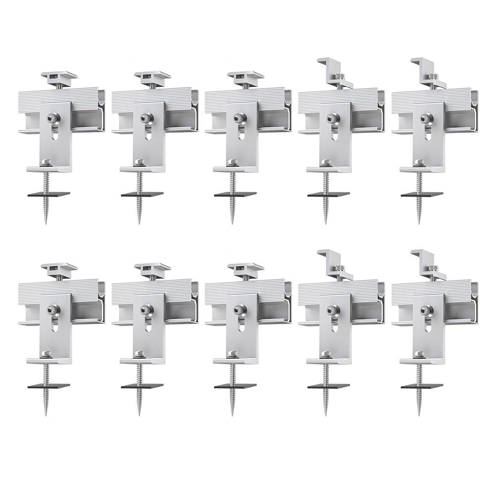 Mounting Accessories Show As The Picture Aluminium Solar Holder 10 Pack Holders Easy Installation Optimized Energy Production