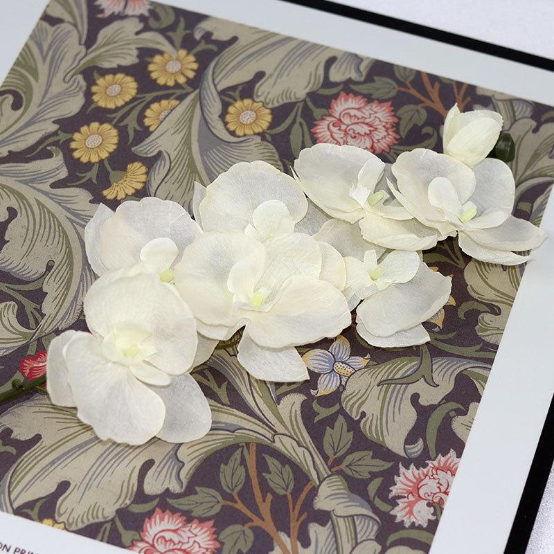 8-Head Phalaenopsis Artificial Silk Flowers for Home Decoration белый