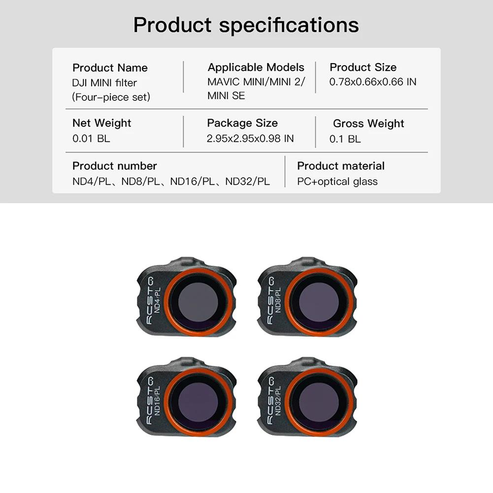 For DJI Mavic MINI 1/2/SE Camera Len Filter Optical Glass for DJI Mini 2 3 Drone Filter Set UV ND CPL 4/8/16/32 NDPL Accessories