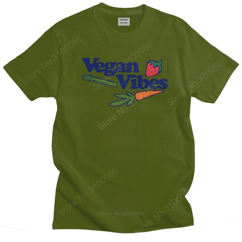 Vegan Vibes T Shirt Unisex Preshrunk Cotton Strawberry Plants Tee Tops Round Neck Short Sleeve Graphic Tshirt Gift Clothing