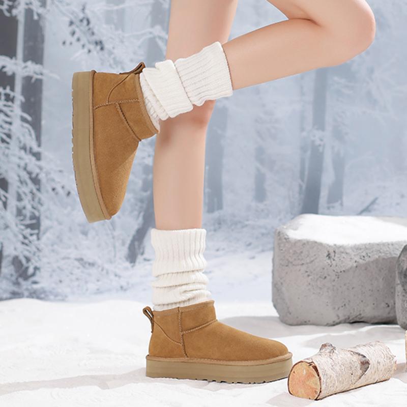 Qirui shoes Snow boots fashionable and versatile pure wool warm