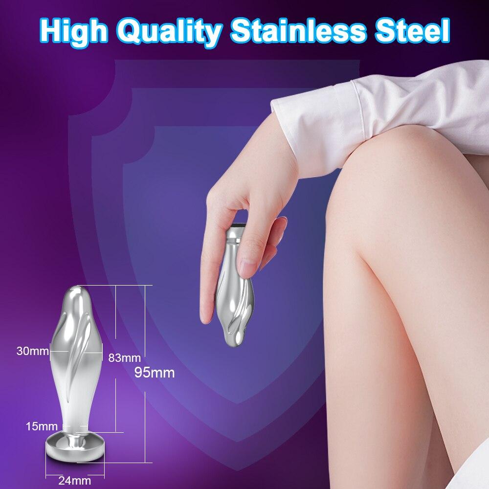 7 Vibrating Modes Anal Plug APP Control Vibrator Stainless Steel Butt Plug for Women Waterproof Anal Sex Toys for Men