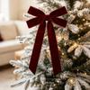 Velvet Ribbon Christmas Bow Pendant for Tree & Party Decorations