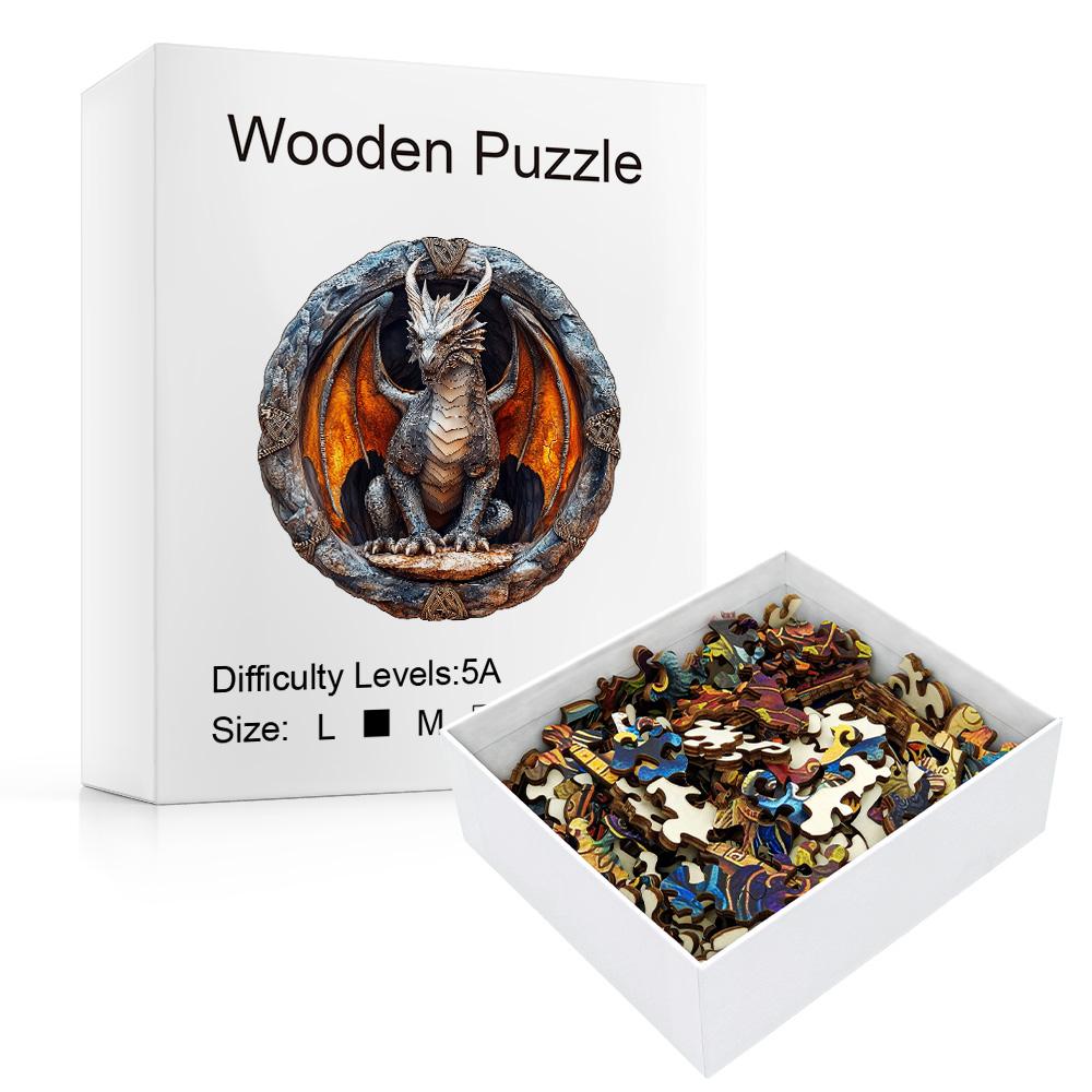 Wooden Puzzles For Adults - Mechanical Dragon Puzzle, Unique Shape Wooden Jigsaw Puzzles, Wood Puzzles Adult, Family Puzzle, Goo
