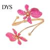 Floral Cuff Bracelet Flower Arm Women Upper Adjustable Open Delicate Wrist Jewelry Bangle Armlet for Party Wedding Holiday Metal