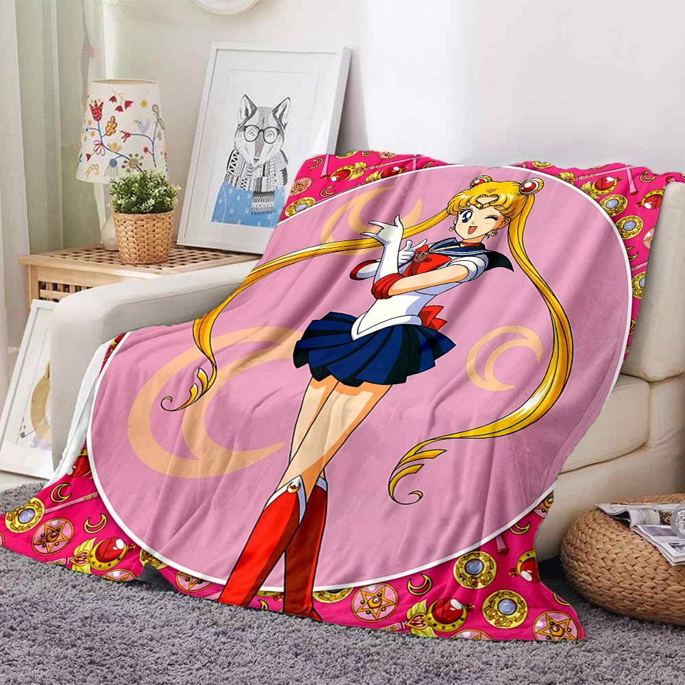 1PC Sailor Moon Blanket, Throw For Sofa, Bed, Travel, Camping, Livingroom,