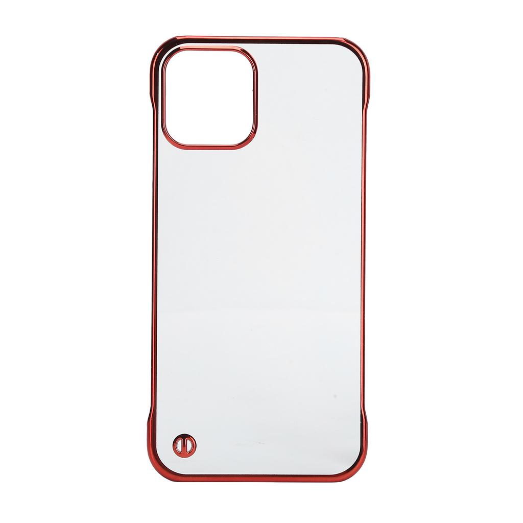 Capa de Celular Rígida de PC Galvanizada para Iphone 12 Meia Borda Transparente