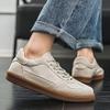 Classic Retro Men's Casual Shoes Fashion White Suede Leather Urban Man Sneakers Hot Comfortable Low-cut Minimalist Sneakers Men