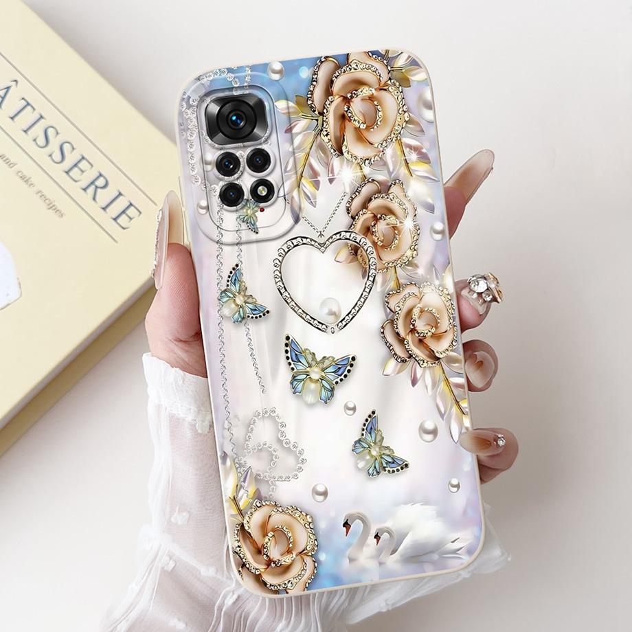 Case For Xiaomi Redmi Note 11 11s 11 Pro Pro+ 4G 5G Phone Case Note 11T Soft Silicone Funda Women Fashion Flower Printed Cover