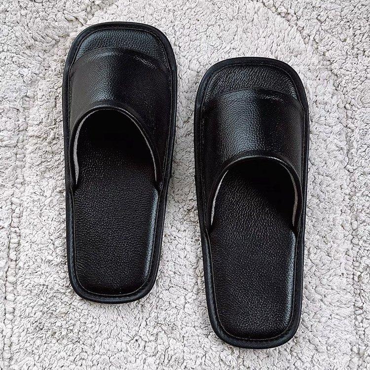 Summer High-end Leather Slippers Couple Nordic Style Indoor Home Cowhide Sandals Men and Women Non-slip Outer Wear