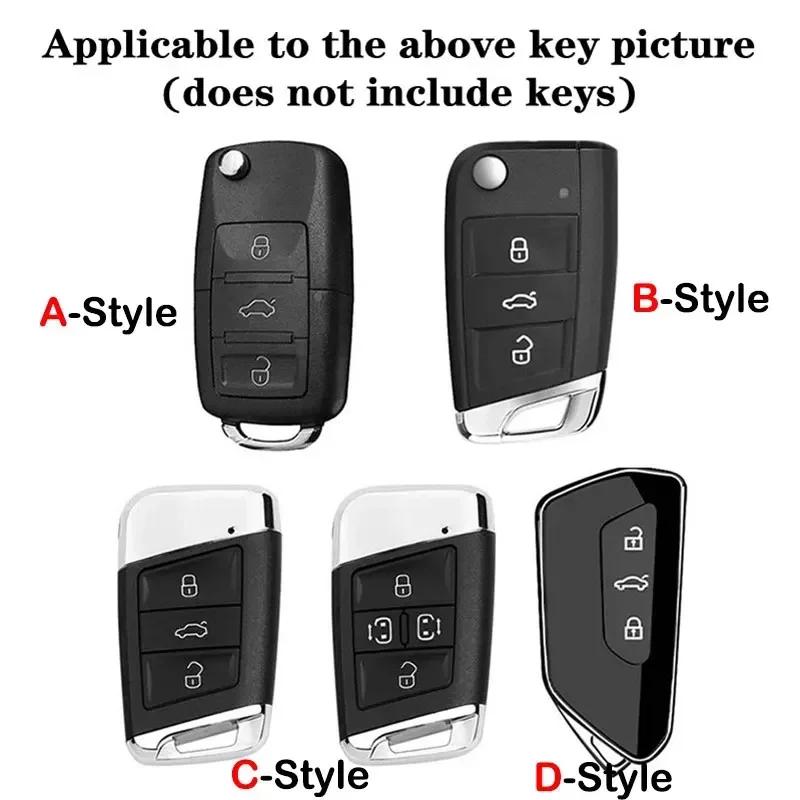 VJDX3 Car TPU Zinc Alloy Key Case Bag For Skoda Octavia 2 3 A5 A7 A8 Car Key Chain Car Metal Key Shell Interior Decoration Accessories