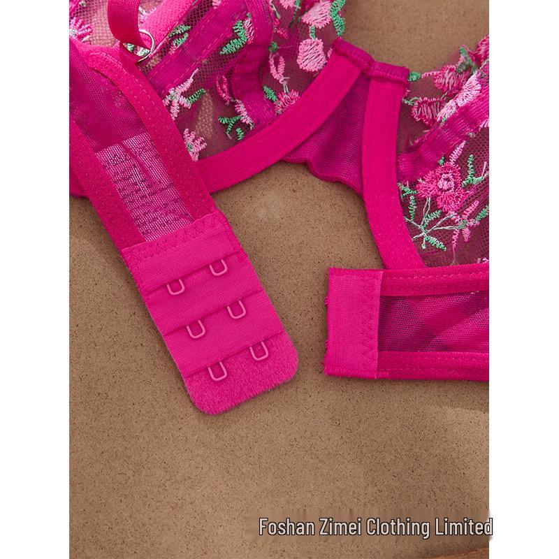 Y French Embroidered Underwire Bra Set - Ultra-thin, Sheer Three-point Lingerie 24088