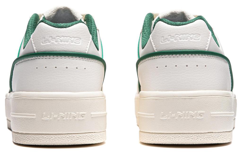 Li Ning Cheese Slip Resistant Low top Skateboard Shoes Women's White Green AGCU104-3