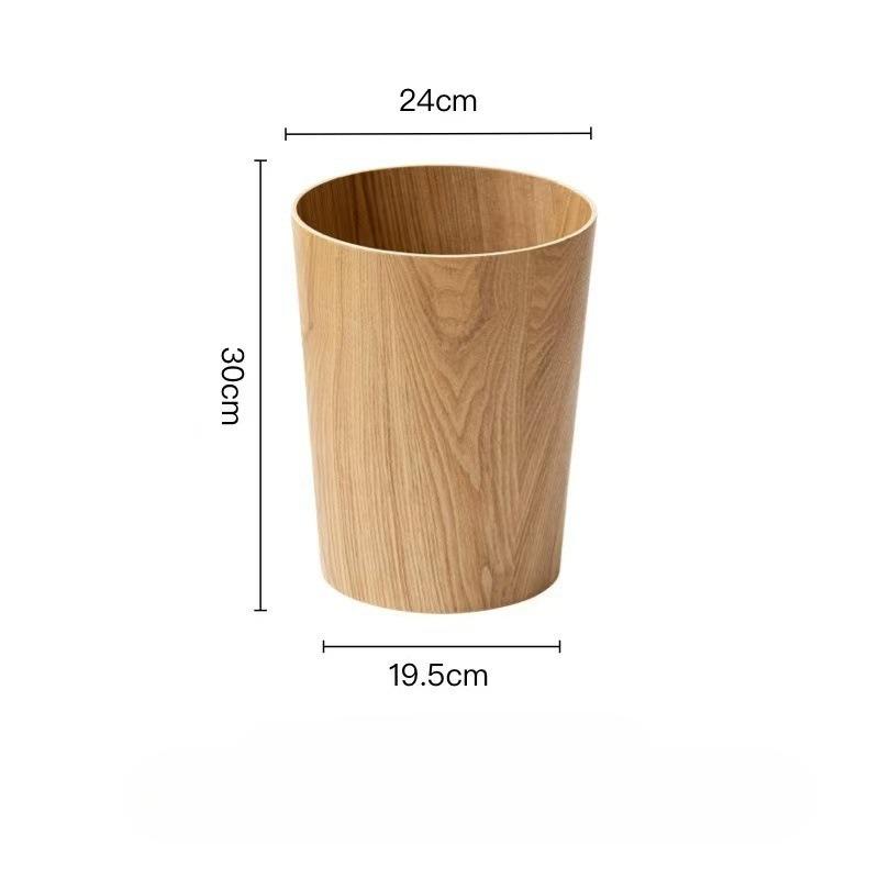 Solid Wood Trash Can Large Capacity Household Trash Bin Nordic Luxury Bedroom Garbage Bin Living Room Cleaning Accessories