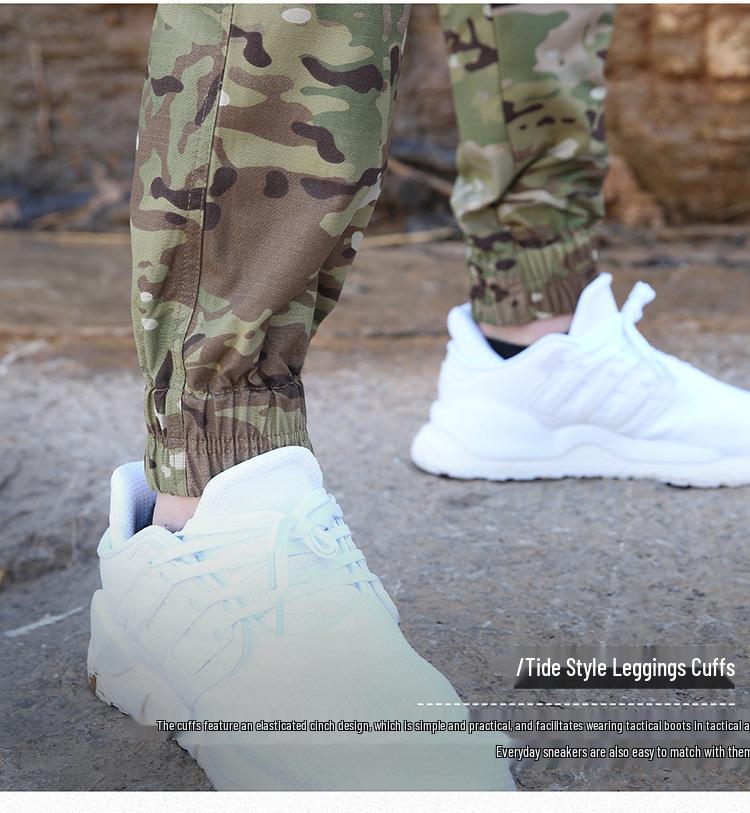 Men's Slim Fit Military Camouflage Tactical Joggers - Multi-Pocket Outdoor Training and Workwear Pants for Spring and Autumn