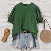 New Half-neck Summer Casual Oversized Bubble Sleeve Top for Women