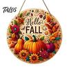 Harvest Festival Party Supplies Welcome Sign for Front Door, Rustic Wooden Hanging Pumpkin Art Entryway with Hemp Rope, Autumn Plaque Fall Porch