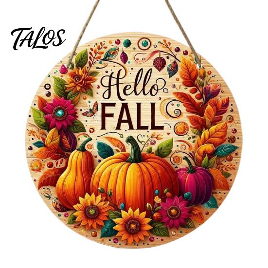 Harvest Festival Party Supplies Welcome Sign for Front Door, Rustic Wooden Hanging Pumpkin Art Entryway with Hemp Rope, Autumn Plaque Fall Porch