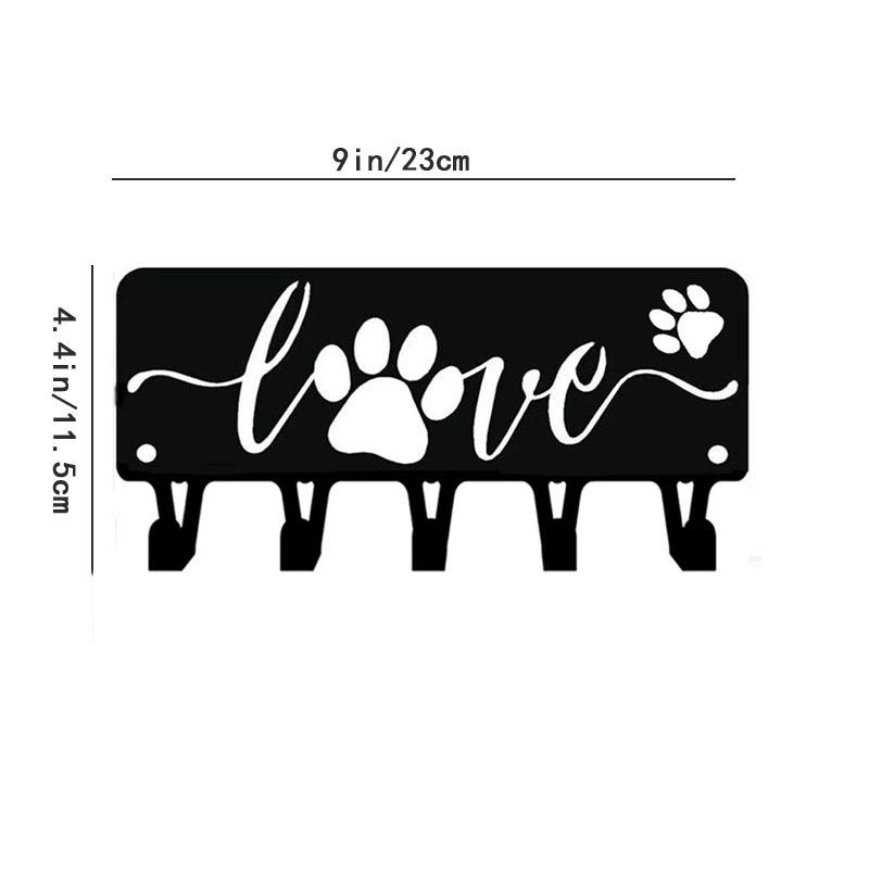 1pc Puppy Dog Love Key Rack Hanger & Organizer - 6 inch/9 inch Wide Metal Wall Art for Wall Hanging and Hooks