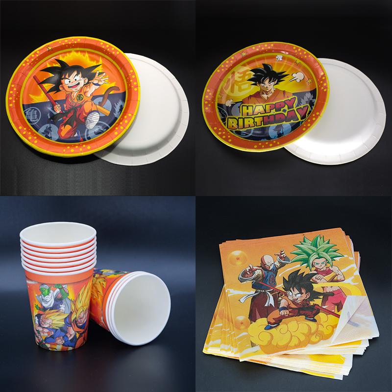 Dragonball Party Decoration Dragonball z Disposable Tableware Tablecloth Cups Birthday Banner Plates Baby Shower Supplies Toys