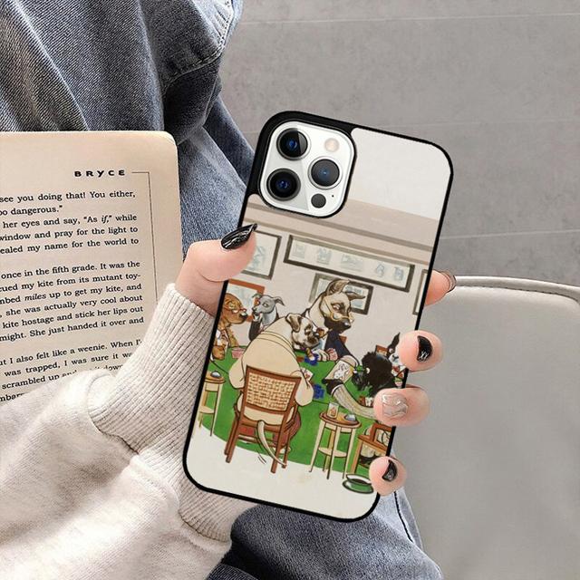 

Dogs playing poker Phone Case Back Cover for iPhone 16 15 SE2020 14 13 11 12 Pro Max mini XS XR X PlusS Shell Coque iPhone 6 6s