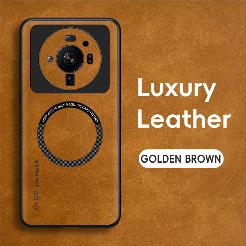 Magnetic Retro Leather Soft Case For Xiaomi 12S Ultra 12SUltra 5G Wireless Charging Phone Case Cover