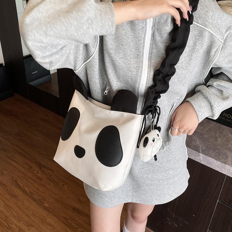 Panda Canvas Cute Single Shoulder Crossbody Bag Large Capacity Gift Backpack